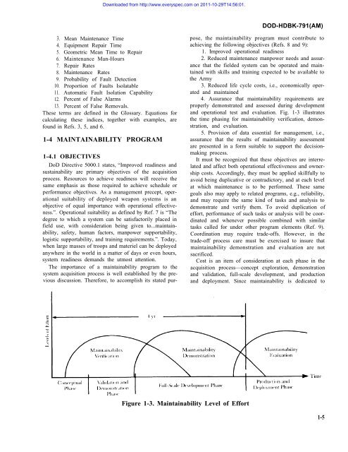 MAINTAINABILITY DESIGN TECHNIQUES METRIC - AcqNotes.com