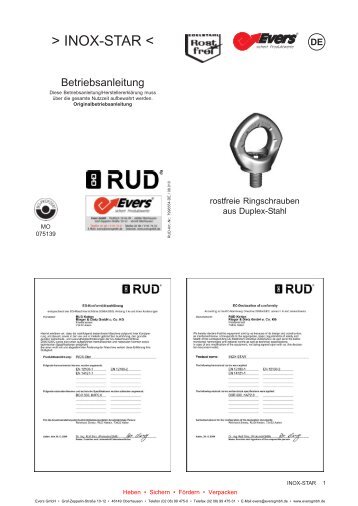 Bedienungsanleitung & Dokumentationen - Evers GmbH