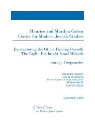 Maurice and Marilyn Cohen Center for Modern Jewish Studies