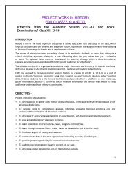 PROJECT WORK IN HISTORY FOR CLASSES XI AND XII - CBSE