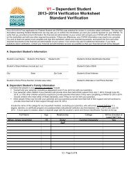 V1 Verification Worksheet - Standard - Mission College