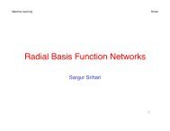 Radial Basis Function Networks - CEDAR