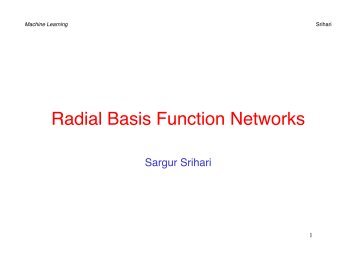 Radial Basis Function Networks - CEDAR