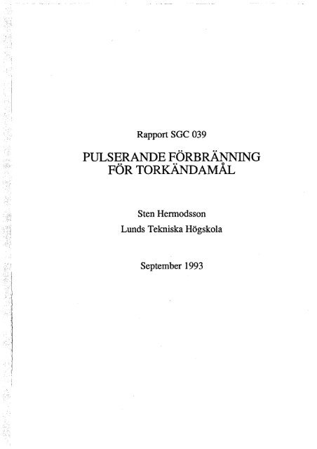 PULsERANDEFÃƒÂ–RBRÃƒÂ„NNING FOR TORKANDAMAL - SGC