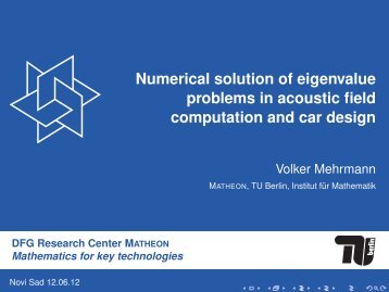 Numerical solution of eigenvalue problems in acoustic field ...