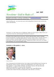 Juli 2009 Newsletter Golf in Hude eV