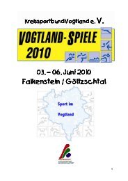 Organisationskomitee 7. Vogtlandspiele 2010 Sommersportarten
