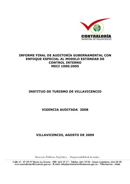 meci turismo - ContralorÃ­a Municipal de Villavicencio