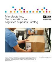 Manufacturing, Transportation and Logistics Supplies Catalog - Zebra