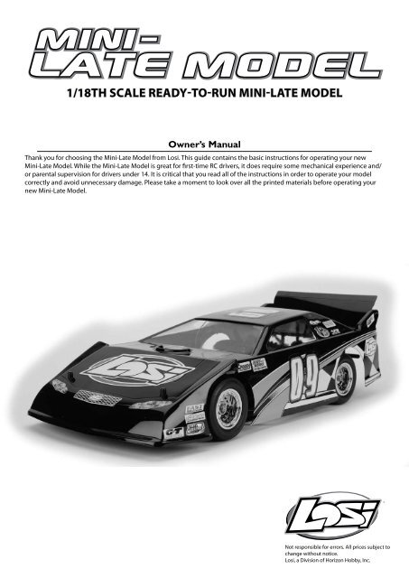 Losi late model sale