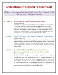 announcement and call for abstracts 10 - Veterinary Public Health ...
