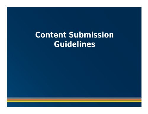 Content Submission Content Submission Guidelines - California ...