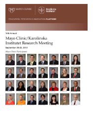 Mayo Clinic Participants - Internwebben - Karolinska Institutet