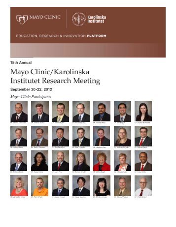 Mayo Clinic Participants - Internwebben - Karolinska Institutet