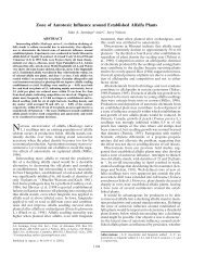 Zone of Autotoxic Influence around Established Alfalfa Plants