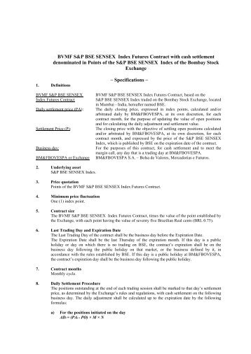 BVMF S&P BSE SENSEX Index Futures Contract ... - BM&FBovespa