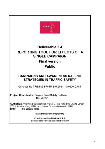 Deliverable 2.4 - CAST - Campaigns and Awareness-raising ...