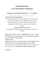 Arbeitsgemeinschaften an der KGS Waldschule Schwanewede