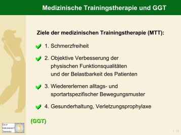 Medizinische Trainingstherapie und GGT - Sportmedizin ...