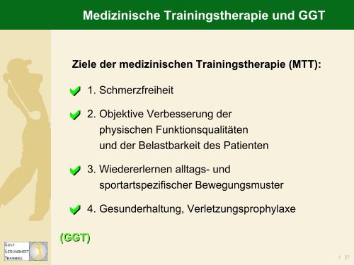 Medizinische Trainingstherapie und GGT - Sportmedizin ...