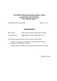 TENDER DOCUMENT FOR Supply of One Set New ... - CMPDI