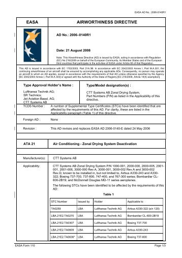 EASA 2006â0140R1