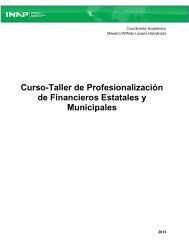 Curso-Taller de Profesionalización de Financieros Estatales y ... - Inap