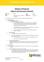 Master Of Science (Sport And Exercise Science ... - Wintec