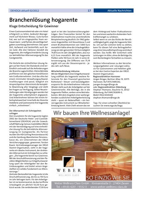 DEHOGA Magazin Nr. 2 März/April 2012 - DEHOGA Niedersachsen