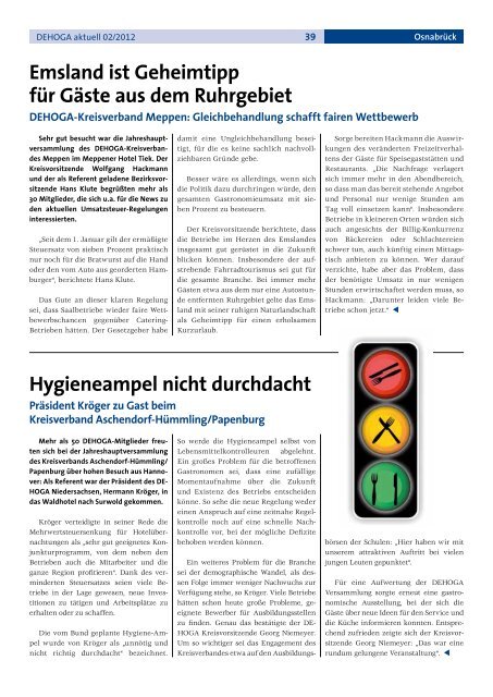 DEHOGA Magazin Nr. 2 März/April 2012 - DEHOGA Niedersachsen