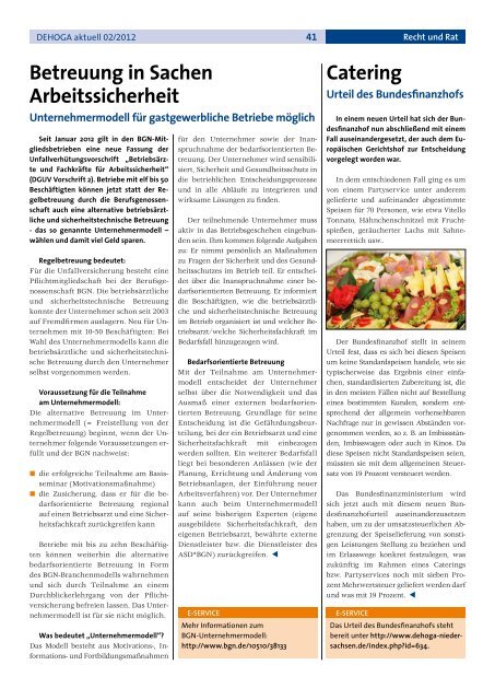 DEHOGA Magazin Nr. 2 März/April 2012 - DEHOGA Niedersachsen