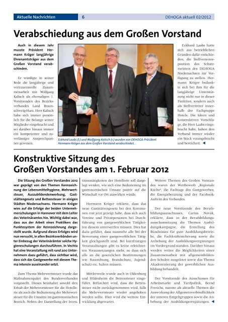 DEHOGA Magazin Nr. 2 März/April 2012 - DEHOGA Niedersachsen