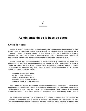 VI AdministraciÃ³n de la base de datos - UNITAR