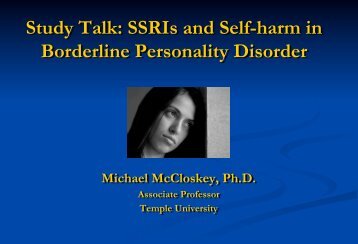 handouts â Dr. McCloskey - Borderline Personality Disorder