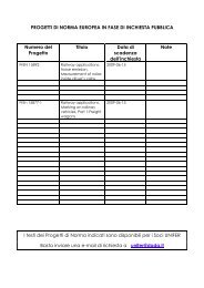 PROGETTI DI NORMA EUROPEA IN FASE DI INCHIESTA ... - UNIFER