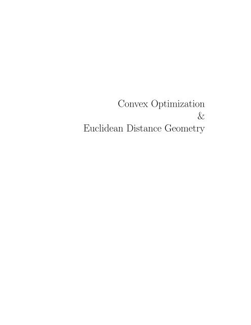 v2006.03.09 - Convex Optimization