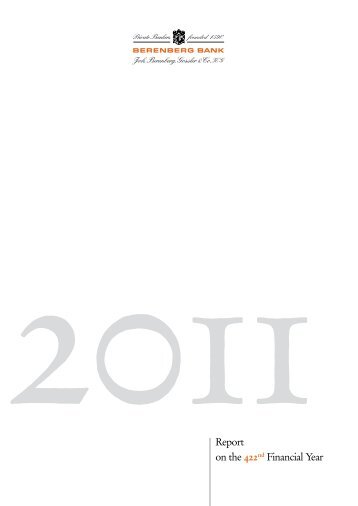2011Report on the 422nd Financial Year - Berenberg Bank