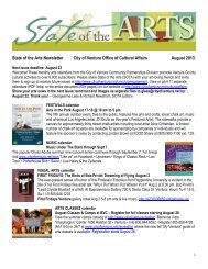 State of the Arts Newsletter City of Ventura Office of Cultural Affairs ...