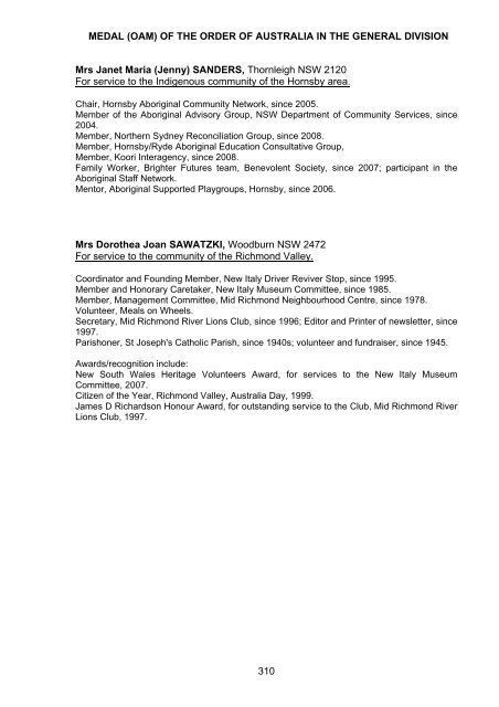 The Queen S Birthday 09 Honours List Governor General Of The