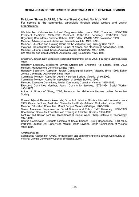 The Queen's Birthday 2009 Honours List - Governor-General of the ...