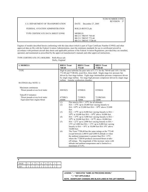 us department of transportation federal aviation administration type ...