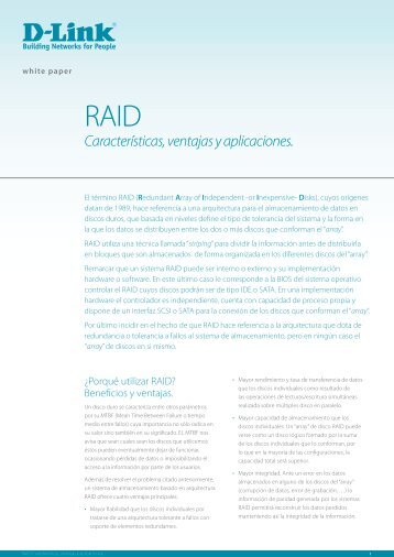 RAID: CaracterÃ­sticas, ventajas y aplicaciones - D-Link