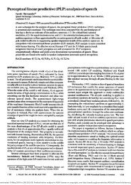 Perceptual Linear Predictive (PLP) Analysis of Speech