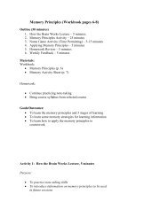 Memory Principles (Workbook pages 6-8) - Ccsu