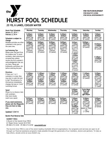 HURST POOL SCHEDULE - The Summit Area YMCA