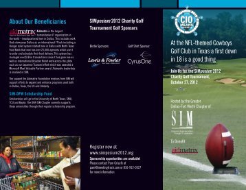 to download the Golf Brochure PDF - SIMposium 2012