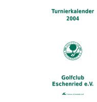 2004 Golfclub Eschenried eV Turnierkalender Golfclub Eschenried eV