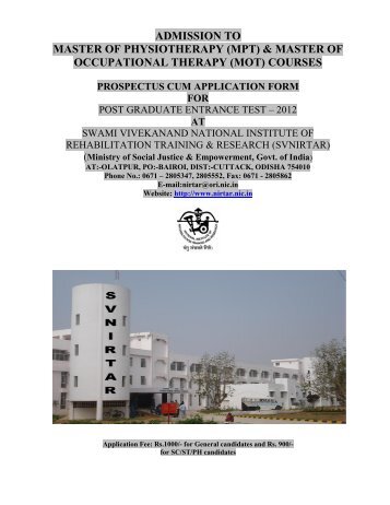 ADMISSION TO - National Institute of Rehabilitation Training and ...