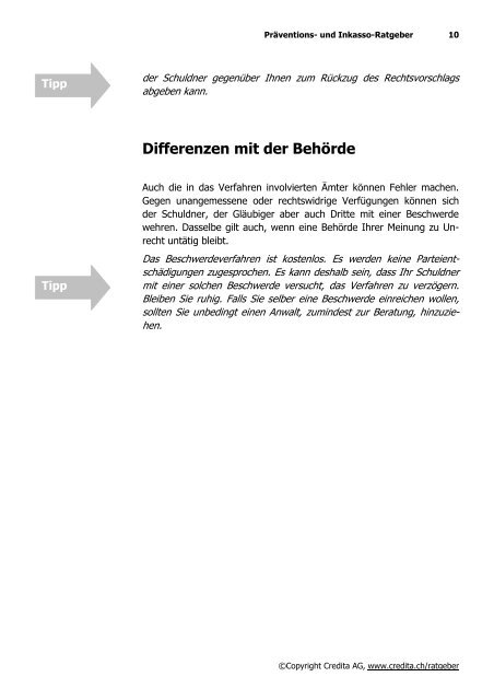 (Die Betreibung einleiten) (PDF 85 kb) - Credita