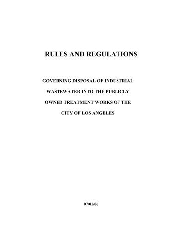 RULES AND REGULATIONS - Bureau of Sanitation